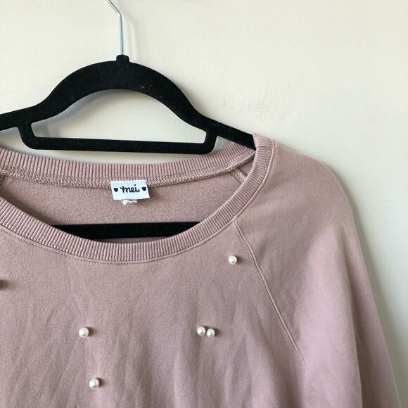 Mei - Dusty Rose Pearl Sweater Dress - Picture 5 of 7
